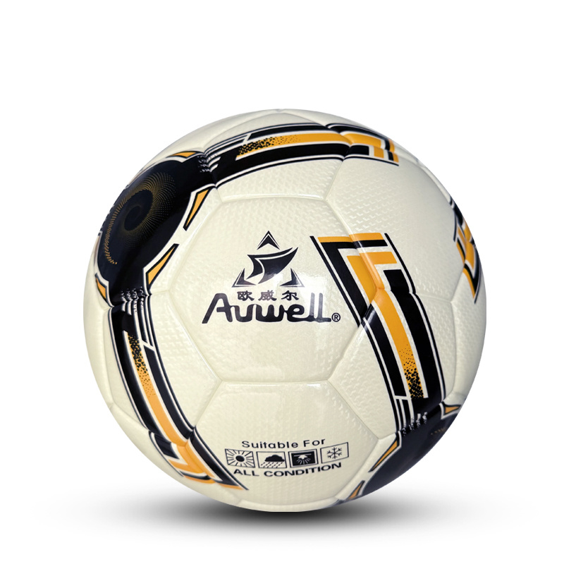 Auwell 5# AWS5834 double mirror PU thermal bonded Soccer Ball